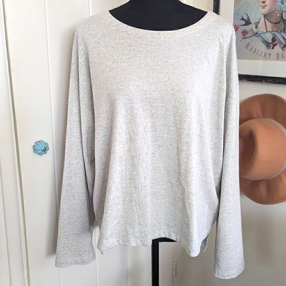 Eileen Fisher Organic Cotton Minimalist Capsule Quiet Luxury Preppy Top MD
